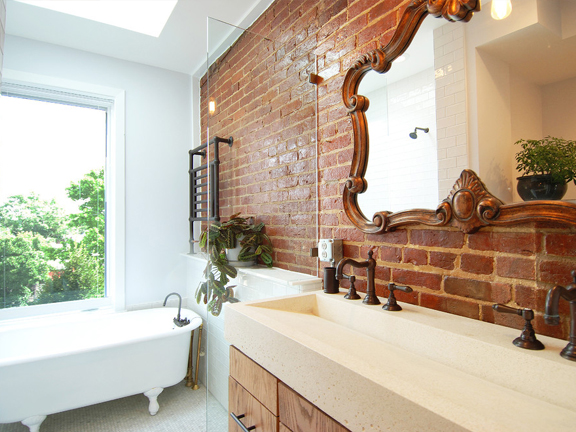 Warm up Your Bathroom with Exposed Brick | Kitchen Bath Trends